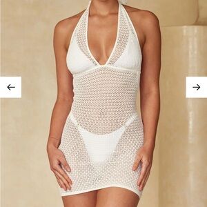 Monday Swimwear White Crochet Cover-Up NWT Size 14-16